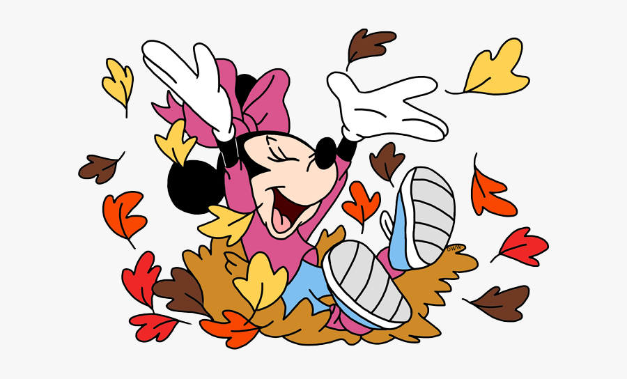 Disney Cliparts Autumn - Mickey And Minnie Fall, Transparent Clipart