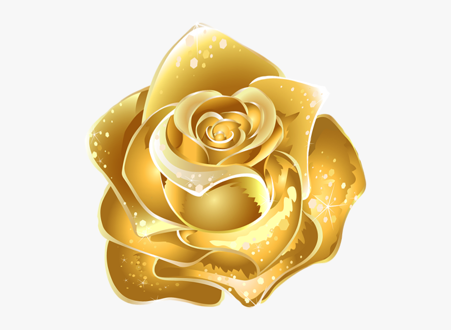 Red Gold Flower Border, Transparent Clipart