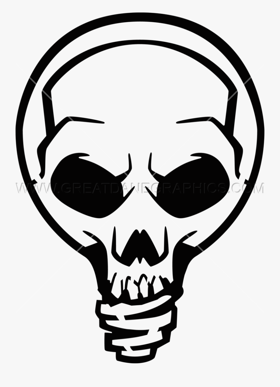 Transparent Light Bulb Clipart - Skull Light Bulb Clip Art, Transparent Clipart