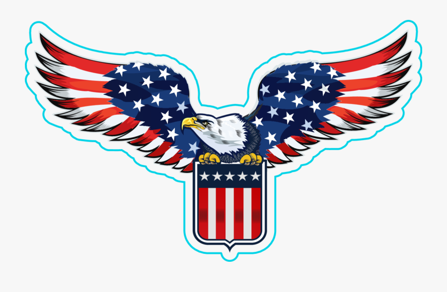 Us Flag Clipart Eagle - Eagles With American Flag, Transparent Clipart