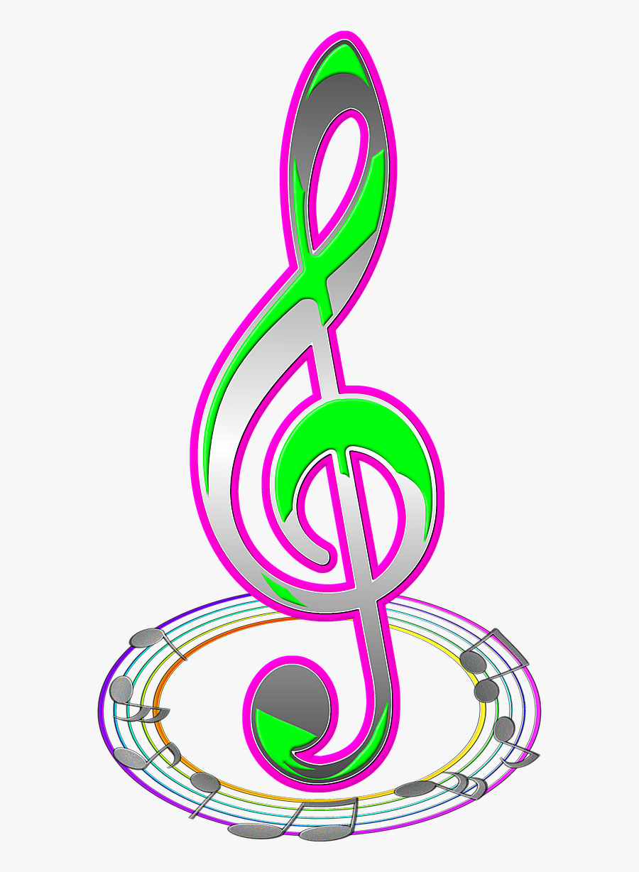 Note,scores,treble Clef,melody,music,clip Art,colored - Color Transparent Background Musical Notes Clip Art, Transparent Clipart