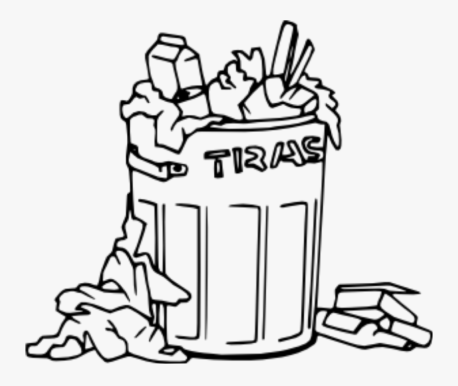 Trash Can Black And White, Transparent Clipart