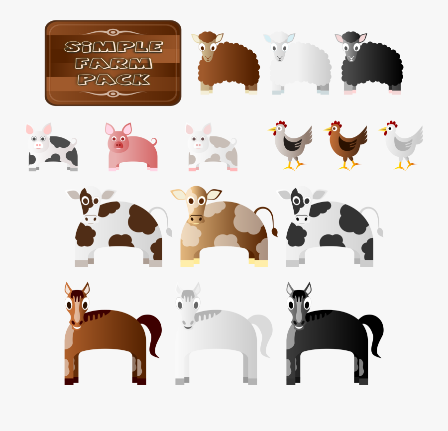Farm Animal Clipart Simple, Transparent Clipart