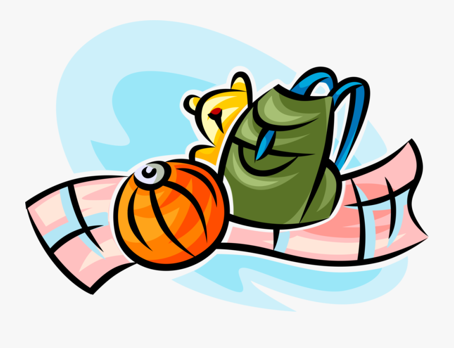 Vector Illustration Of Hiker"s Knapsack Backpack, Stuffed, Transparent Clipart