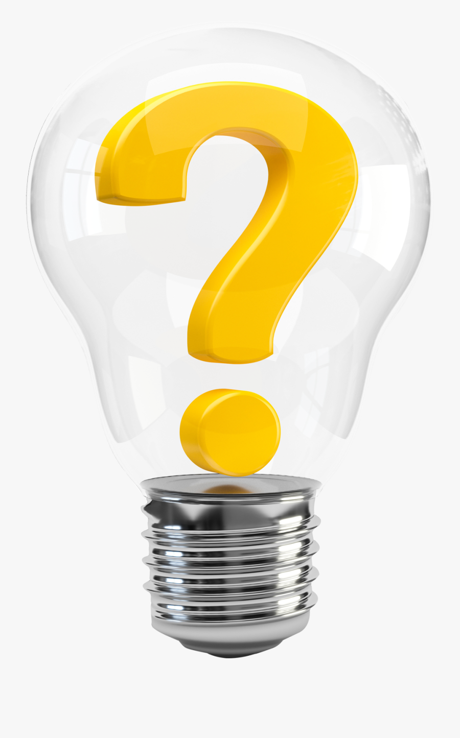 Lightbulb Clipart Question Mark - Light Bulb With Question Mark, Transparent Clipart