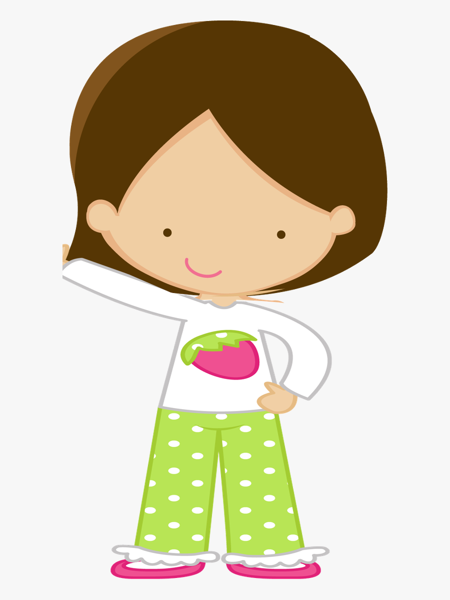 Meninas - Menina De Pijama Desenho, Transparent Clipart