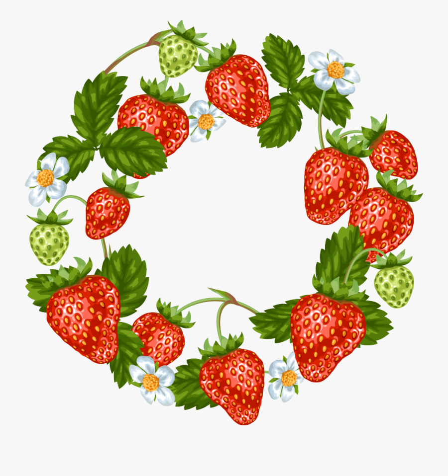 Strawberry Wreath, Transparent Clipart
