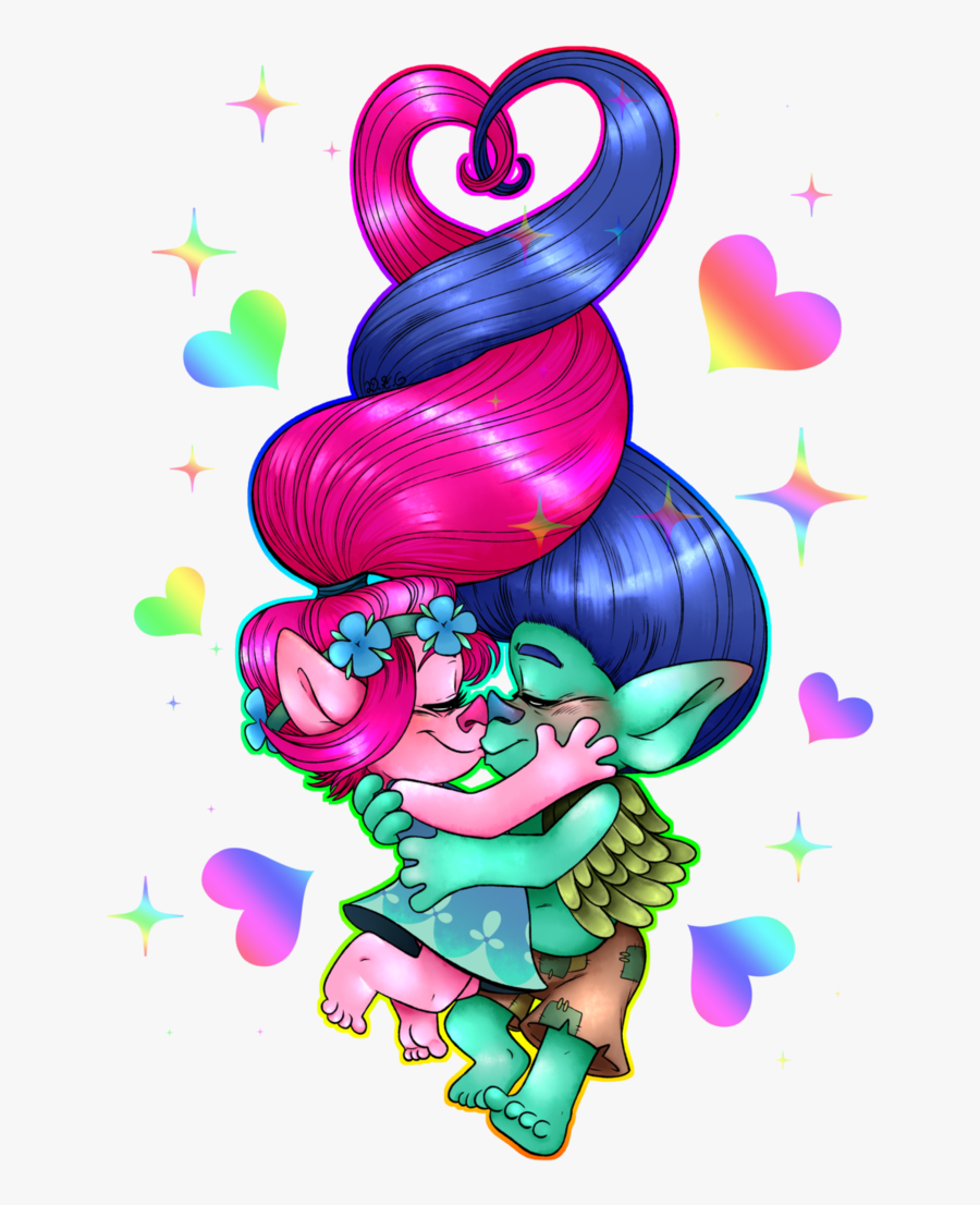 Trolls Tumblr Movie Love - Trolls Branch And Poppy, Transparent Clipart