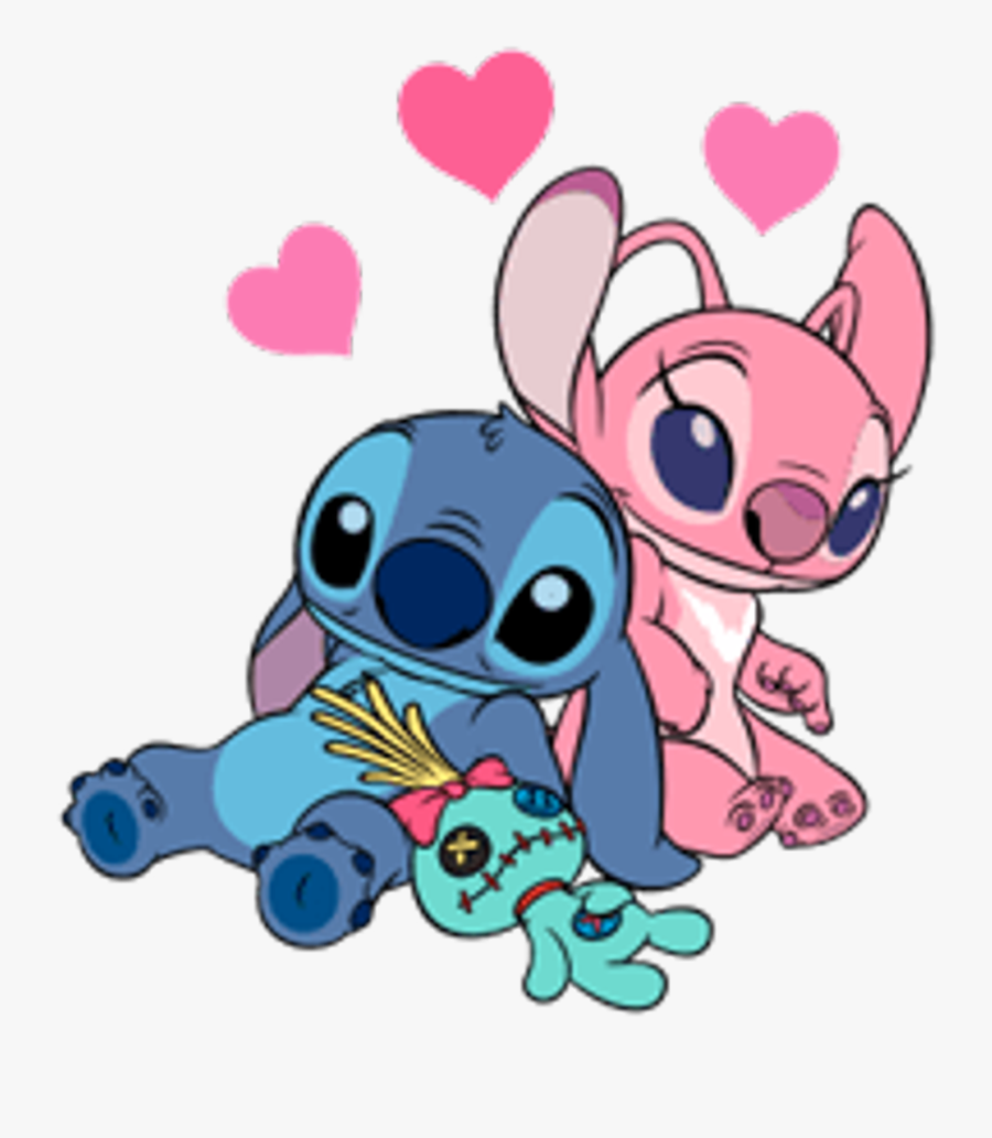 #stitch #liloandstich #love #cute #disney #disneylove - Cute Stitch And Angel, Transparent Clipart