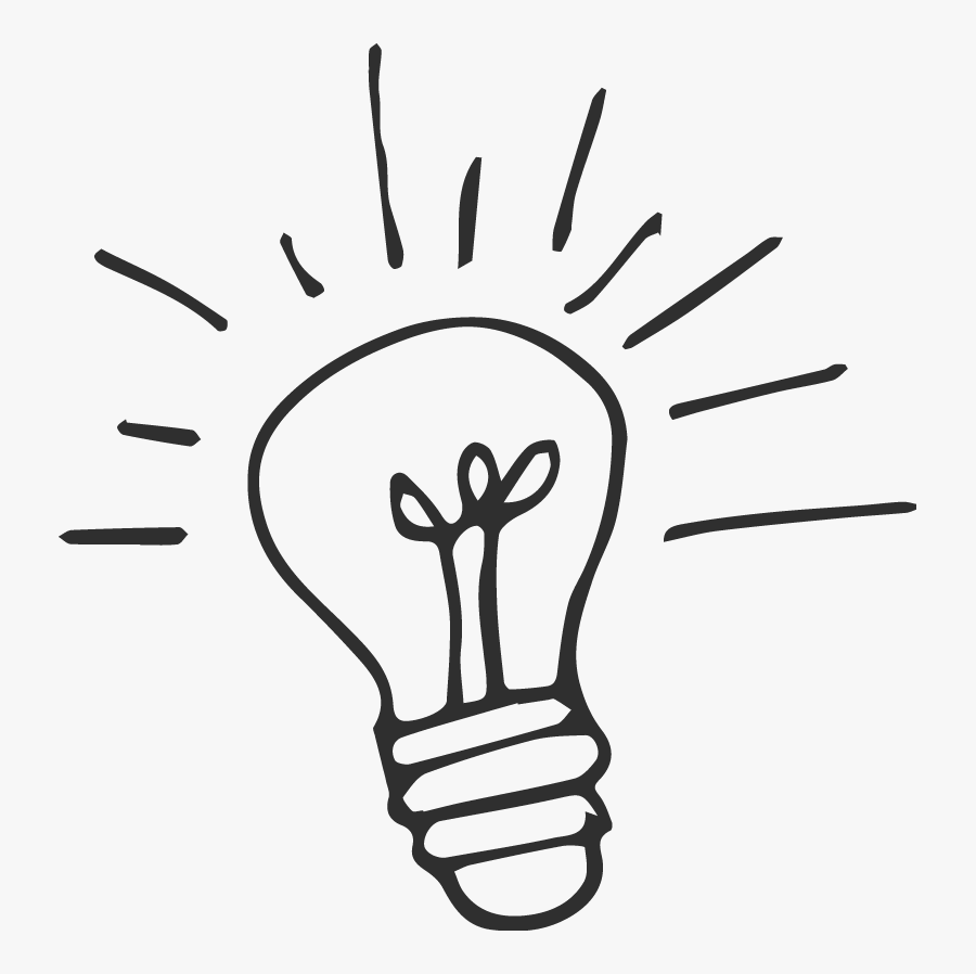 Drawn Light Bulb Transparent Light Bulb Kids- - Light Bulb Drawing Png, Transparent Clipart