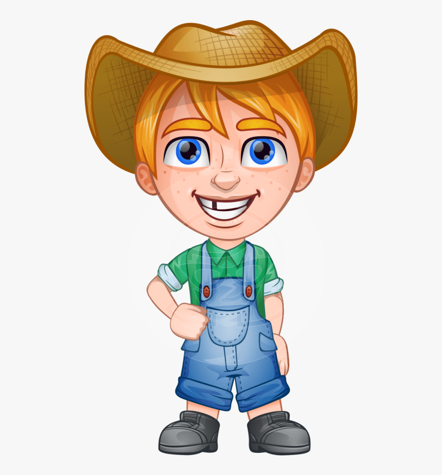 Little Farm Boy Clipart - Little Farmer Boy Cartoon, Transparent Clipart