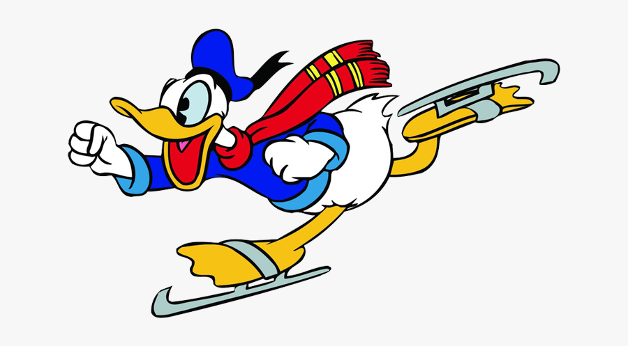 Disney Clipart Ice Skating - Donald Duck Skate, Transparent Clipart