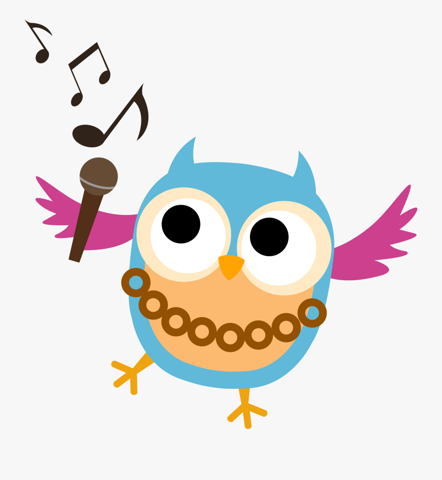 Music Clipart Voice Lessons - Owl Singing Clip Art, Transparent Clipart