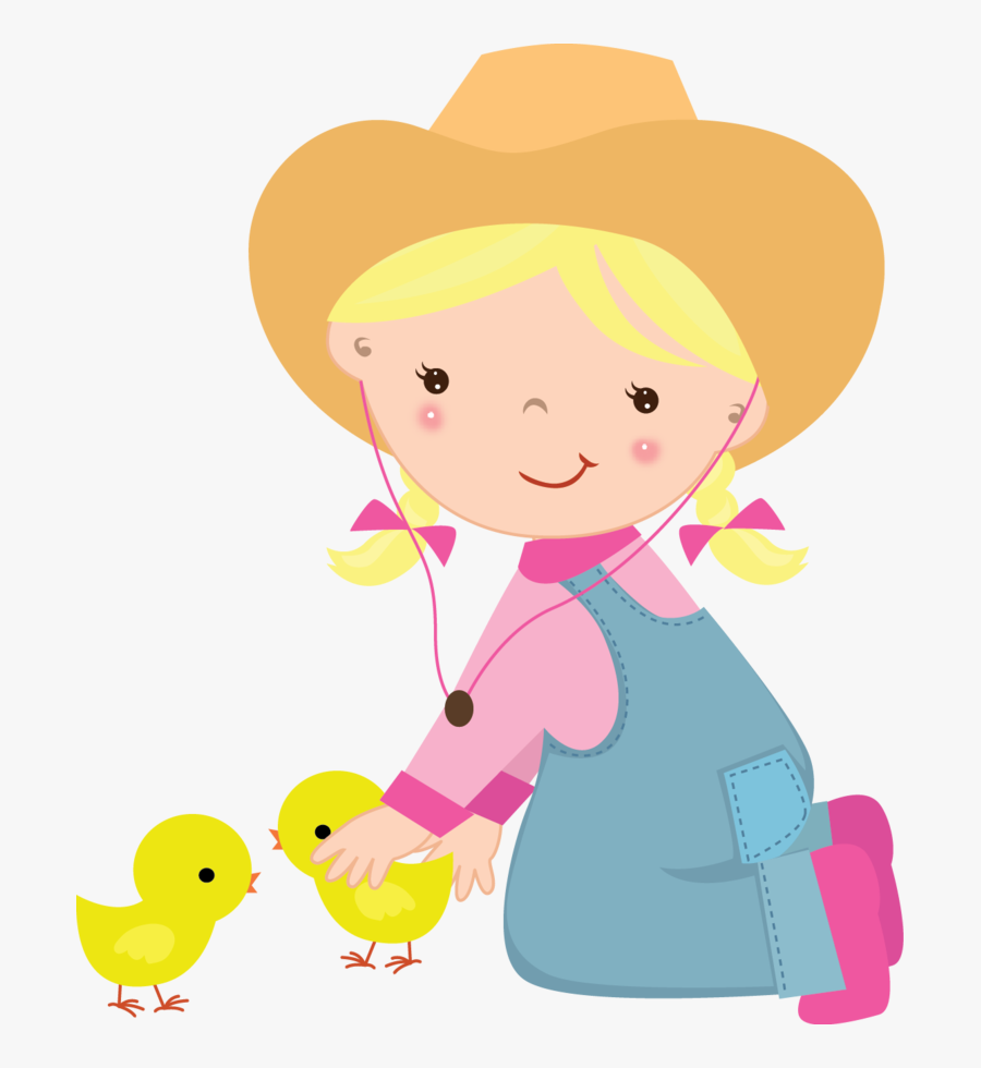 Cute Farm For Girls Clip Art - Granja Niña, Transparent Clipart