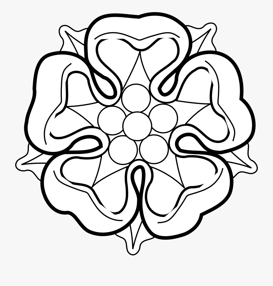 Rose - Clipart - Black - And - White - Heraldic Rose Clip Art, Transparent Clipart