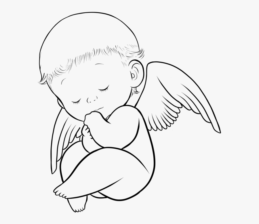 Baby Angel Clipart Black And White, Transparent Clipart