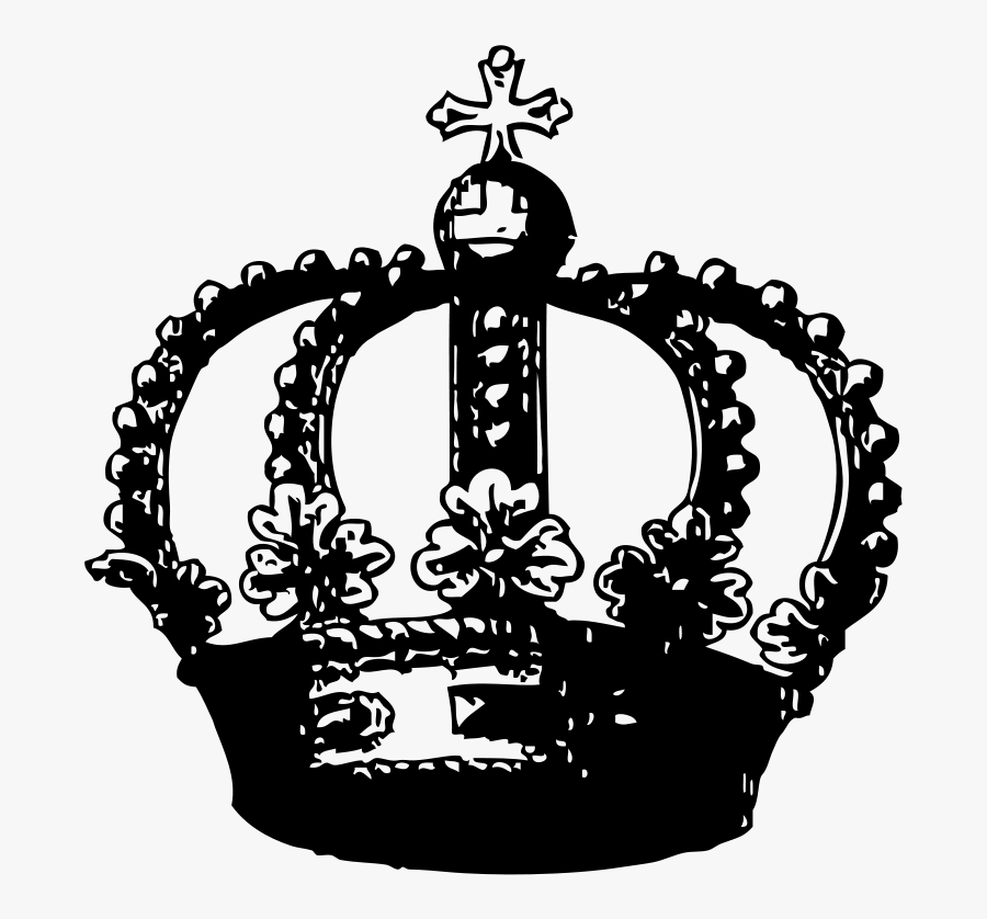 Front Crown Clipart, Vector Clip Art Online, Royalty - Black And White Crown Transparent Background, Transparent Clipart