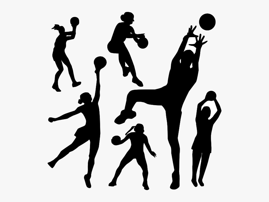 Sports Clipart Vector Netball Silhouette Clip Art Transparent - Sports Logo Transparent Background, Transparent Clipart