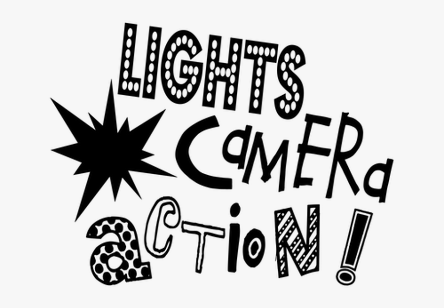 Photo Camera Clipart Word Art - Lights Camera Action Words, Transparent Clipart