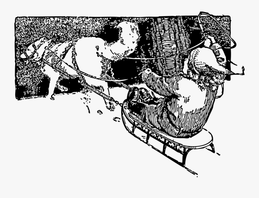Wolf Pulling Sled - Sled Wolf Clipart, Transparent Clipart
