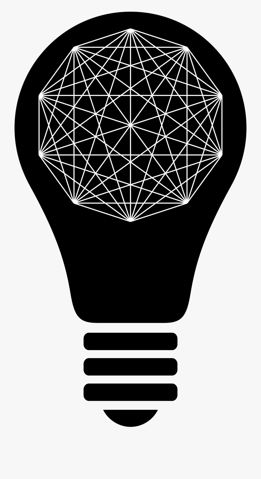 Lightbulb Clipart Black And White - Light Bulb Silhouette Png, Transparent Clipart