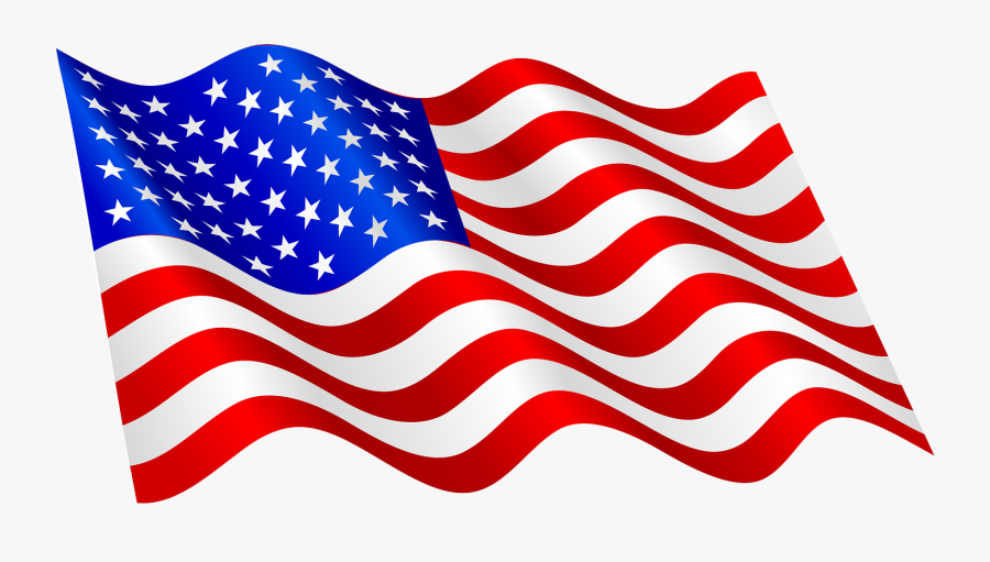 American Flag Clipart Red White Blue Ribbon - Usa Flag Waving Png, Transparent Clipart