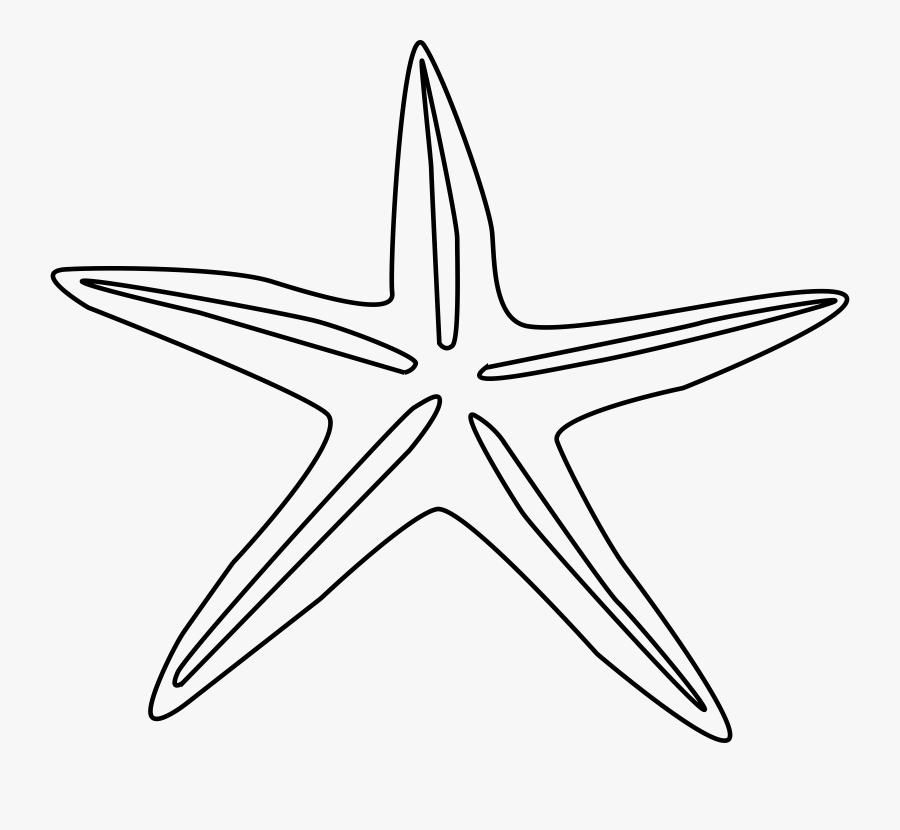 Starfish Outline Clip Art Free Clipart Images - Star Shaped Objects Black And White, Transparent Clipart