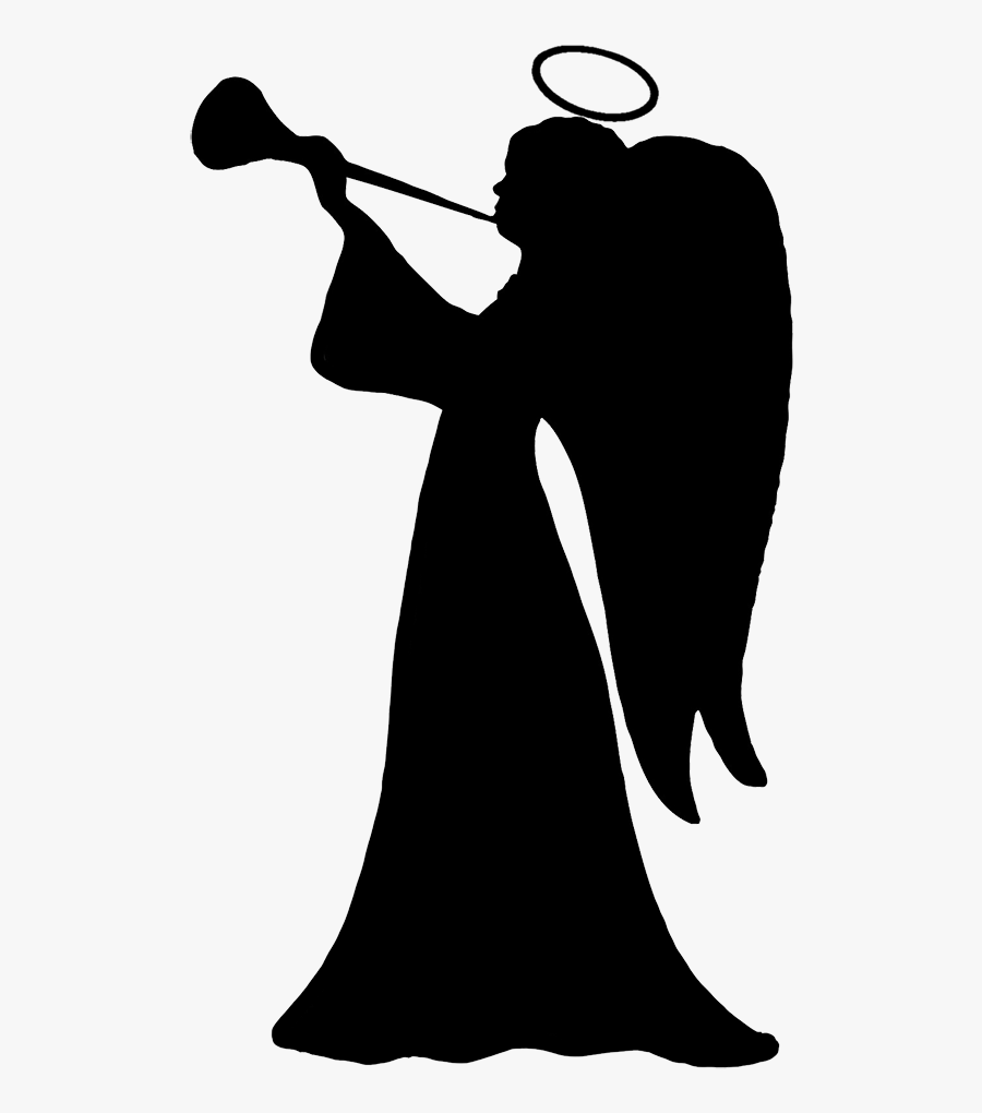 Angel Clipart For Download - Angel Playing Trumpet Silhouette, Transparent Clipart