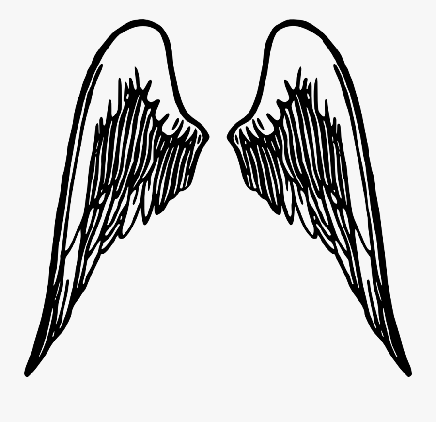 Fallen Angel Clipart Line Art - Angel Wings With No Background, Transparent Clipart