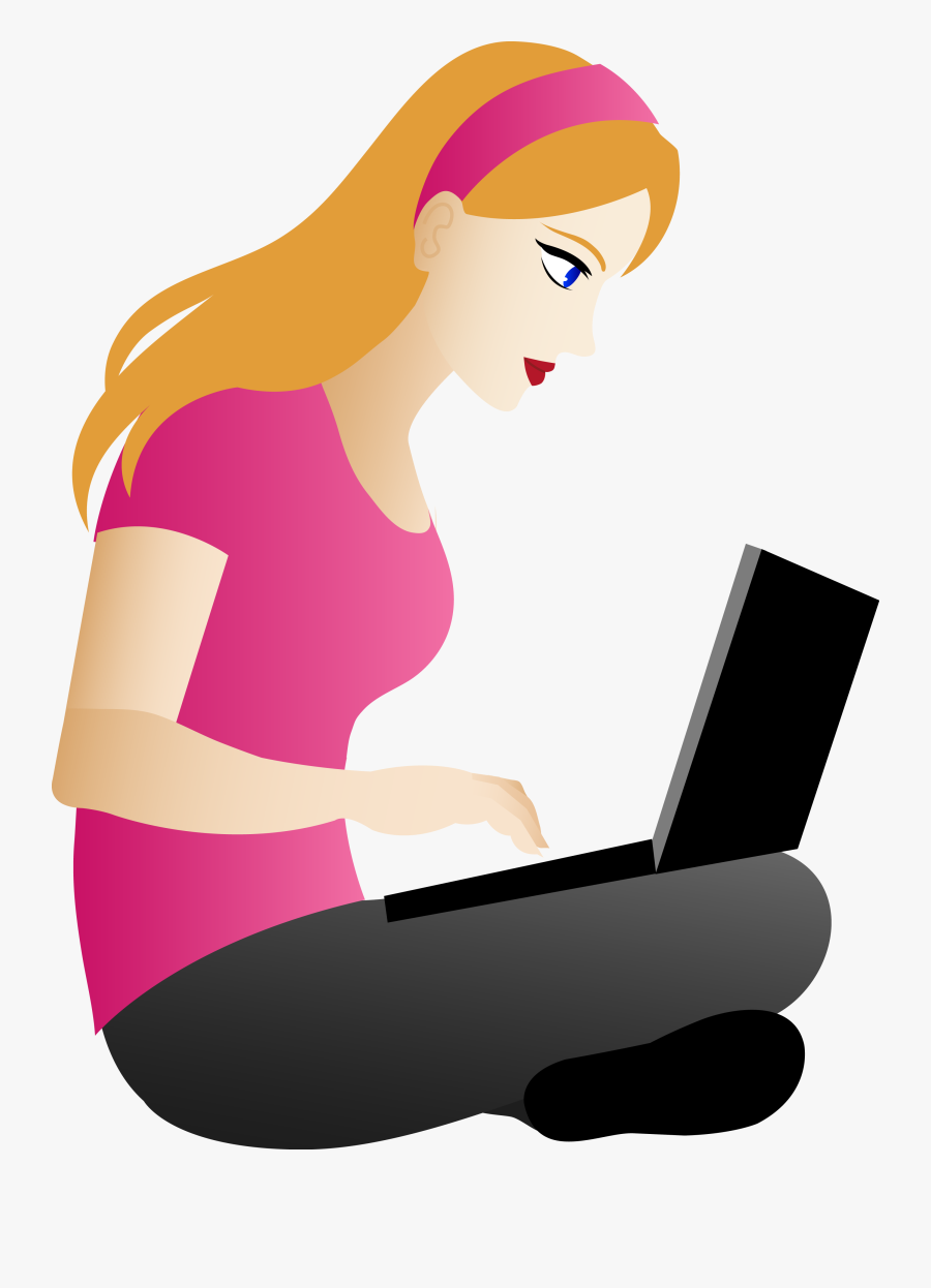 Clip Art Person On Laptop Clipart Kid - Person With Laptop Clipart Png, Transparent Clipart