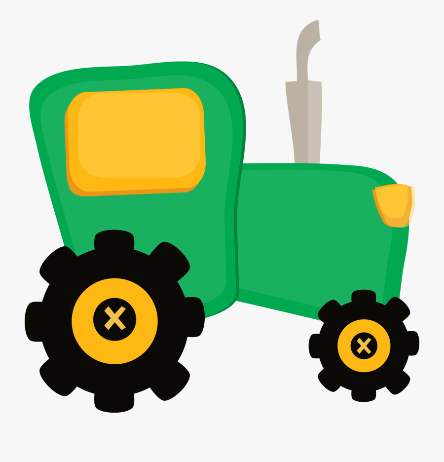Clipart Farm Tractor With Planter Image - Cute Tractor Clipart, Transparent Clipart