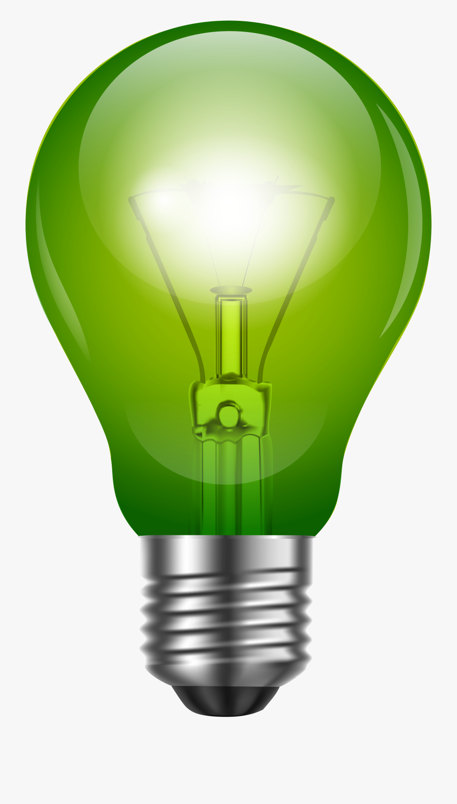 Green Light Bulb Png Clip Art - Green Light Bulb Transparent Background, Transparent Clipart