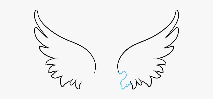 Angel Wing Simple Drawing, Transparent Clipart