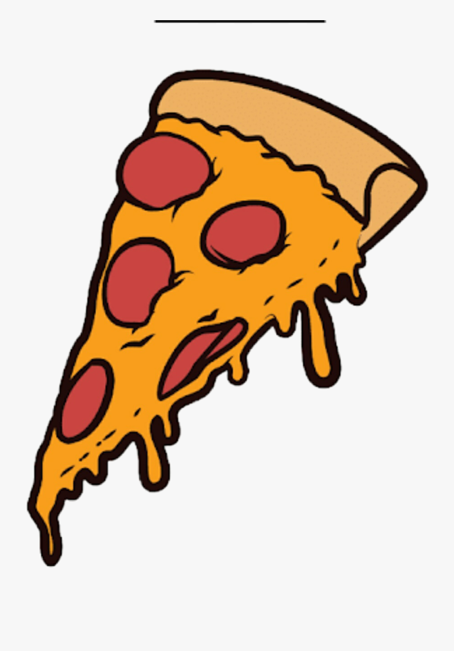 #pizza #tumblr #stickers - Cartoon Pizza Slice Png, Transparent Clipart