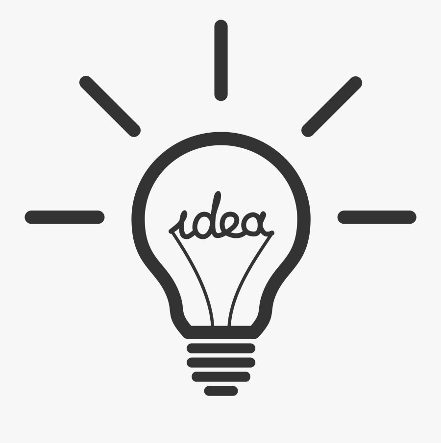 Incandescent Bulb Idea Clip - Idea Bulb Icon Png, Transparent Clipart
