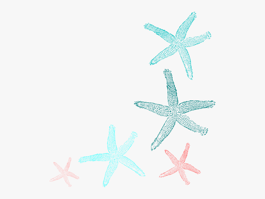 Coral And Teal Starfish Clip Art At Clker - Coral Starfish Clipart, Transparent Clipart