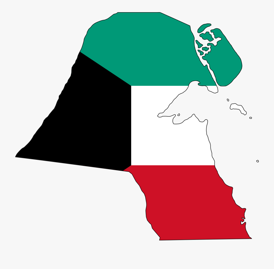 Kuwait Flag Map, Transparent Clipart