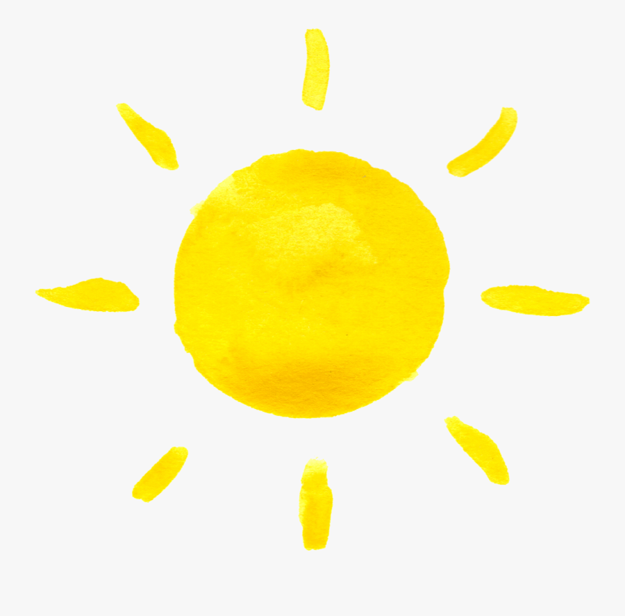 Clipart Sunshine Watercolor - Transparent Background Watercolor Sun, Transparent Clipart
