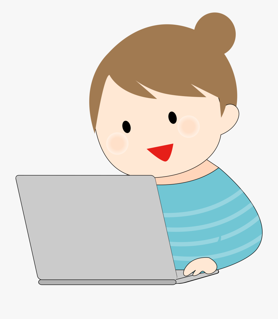 Clipart - Woman Working On Laptop Clipart, Transparent Clipart