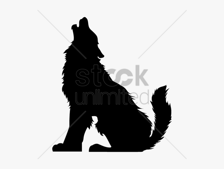 Silhouette Of Howling Wolf Clipart - Wolf Howling Silhouette Vector, Transparent Clipart