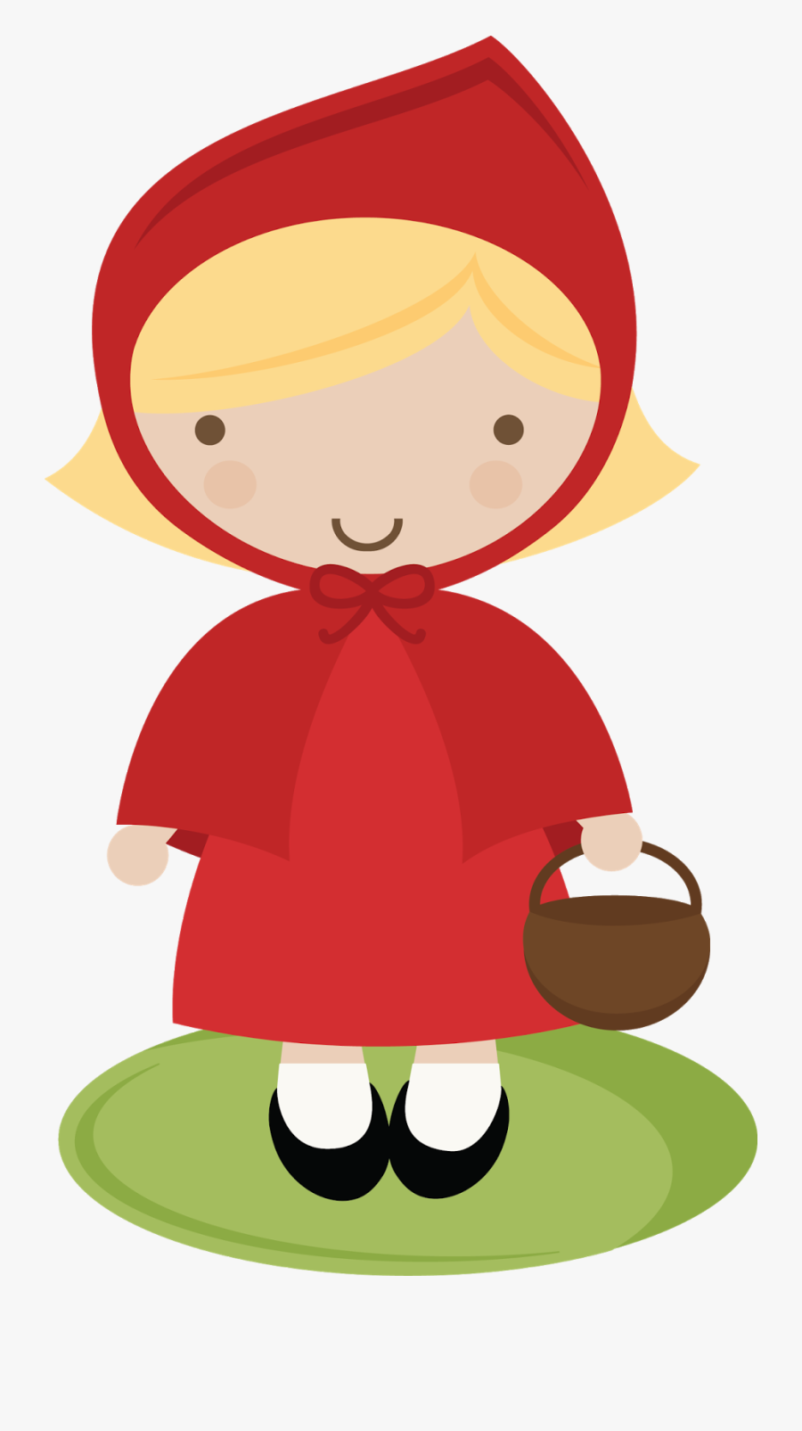 Little Red Riding Hood Template - Cartoon Red Riding Hood, Transparent Clipart