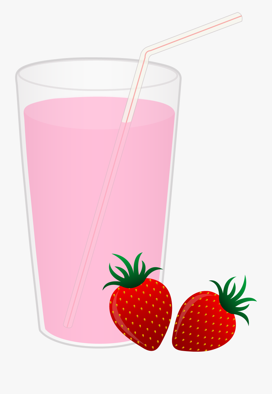 Strawberry Clipart Simple - Glass Of Strawberry Milk Clipart, Transparent Clipart