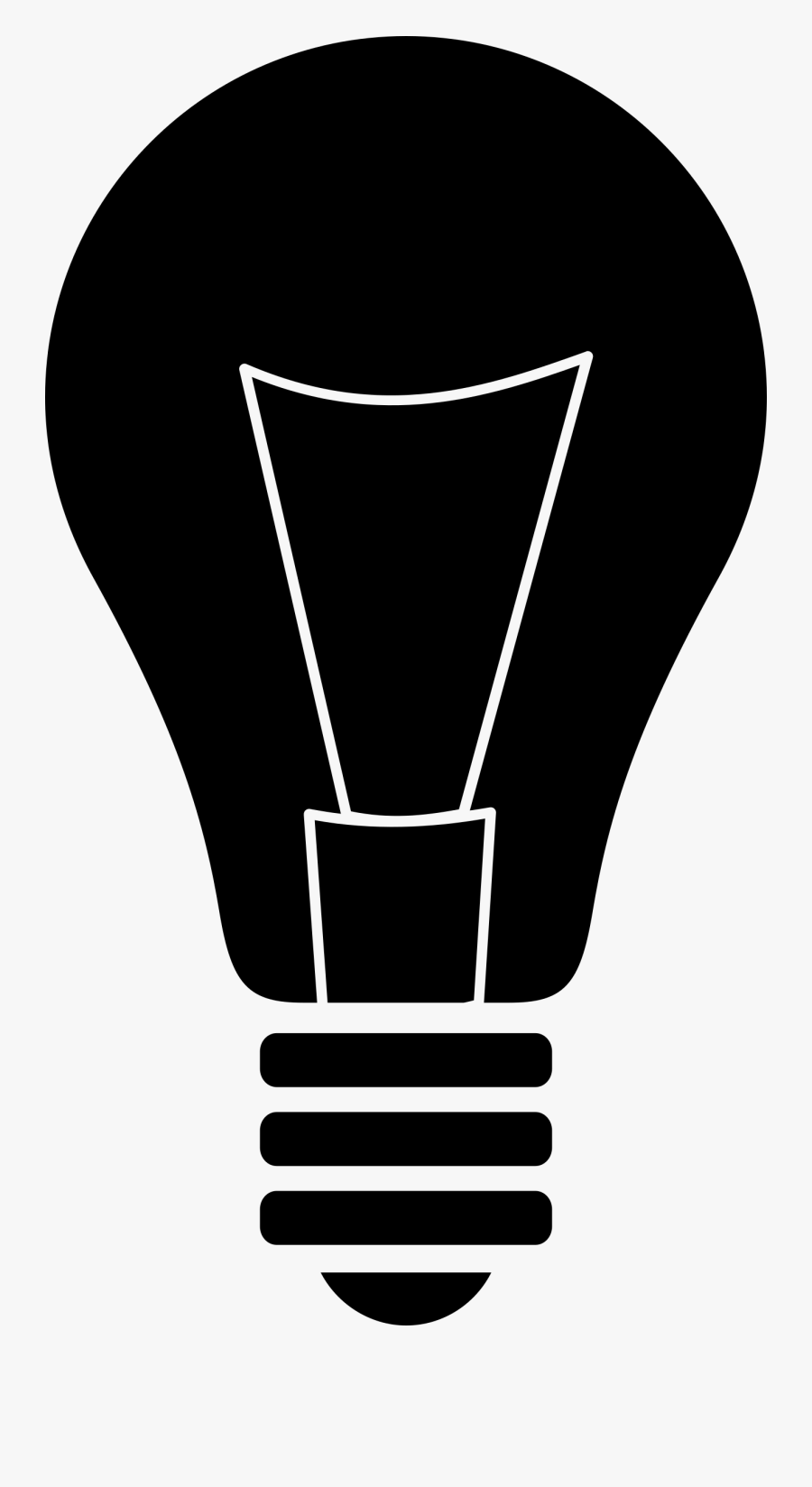 Light Bulb Clip Art Silhouette - Light Bulb Idea Silhouette, Transparent Clipart