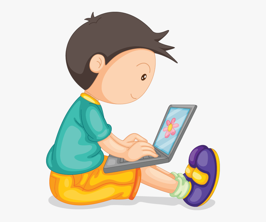 Boy With Laptop Clipart, Transparent Clipart