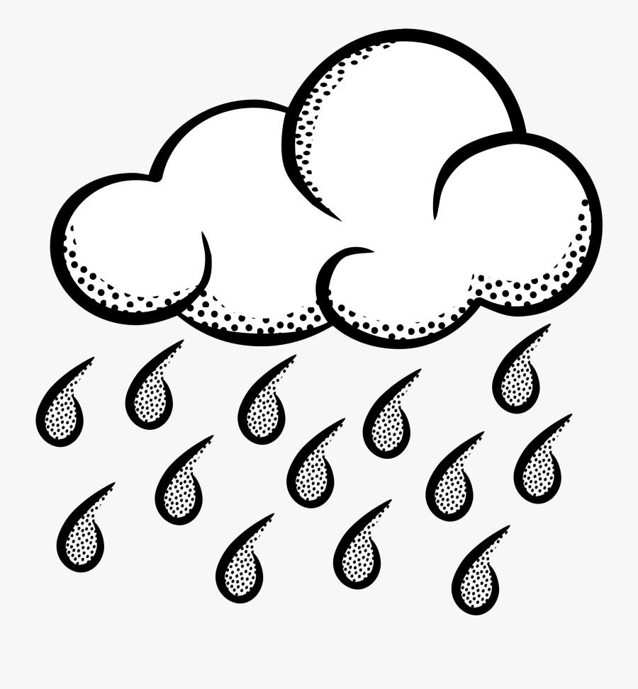 Rain Cloud Rain Clipart Image A Raincloud And Rain - Snow Clipart Black And White, Transparent Clipart