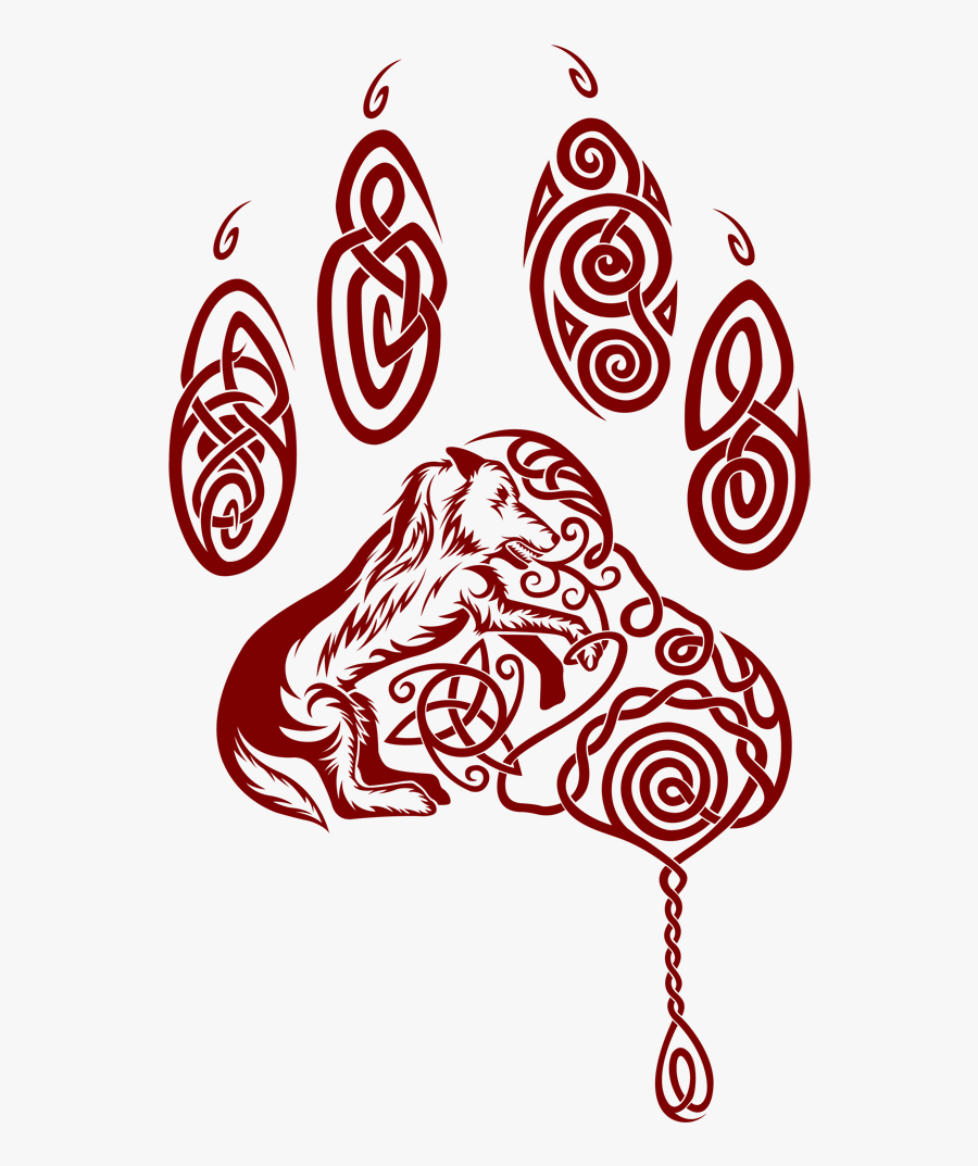 Wolf Paw Png - Celtic Paw Tattoo, Transparent Clipart