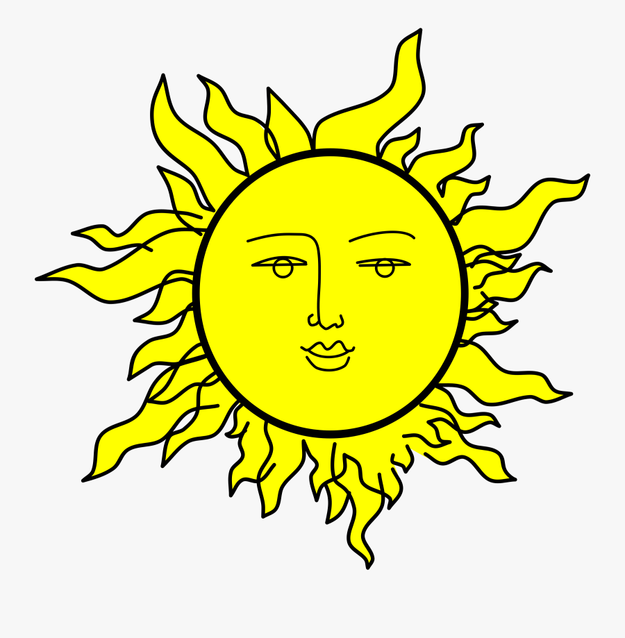 Sun Clipart Hippie - Sun Cartoon With Face, Transparent Clipart