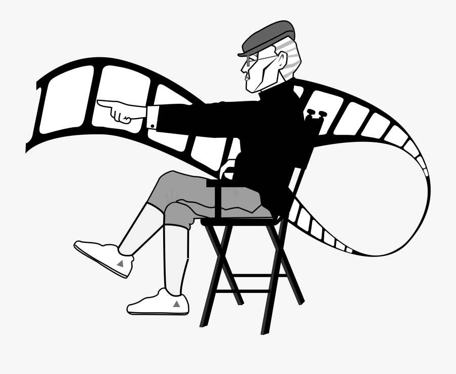 Film Director Cinema Clip Art - Director Clipart Black And White, Transparent Clipart