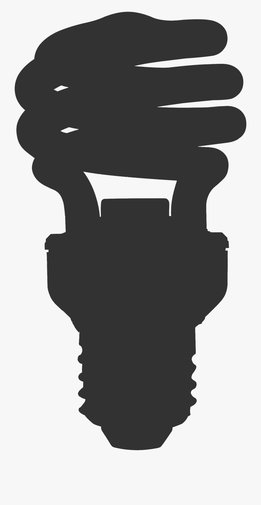 Lightbulb Clipart Compact Fluorescent - Led Light Bulb Silhouette, Transparent Clipart