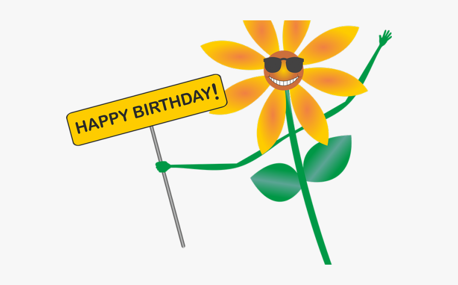 Sunshine Clipart Happy Birthday - Transparent Flower Png Transparent Happy Birthday Clip, Transparent Clipart